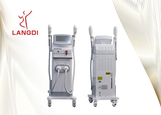 White Two Handpiece Ipl Hair Removal Device For Skin Rejuvenation
