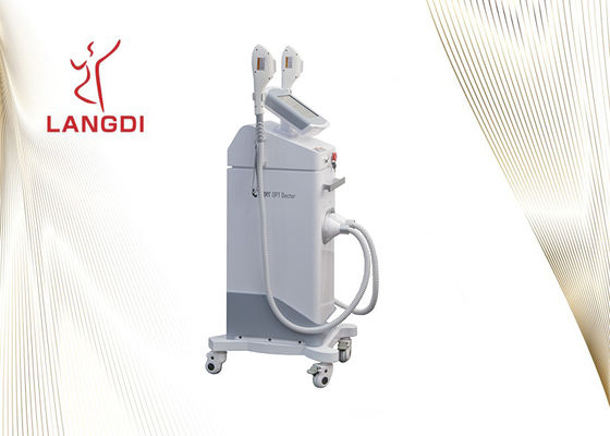 White Two Handpiece Ipl Hair Removal Device For Skin Rejuvenation